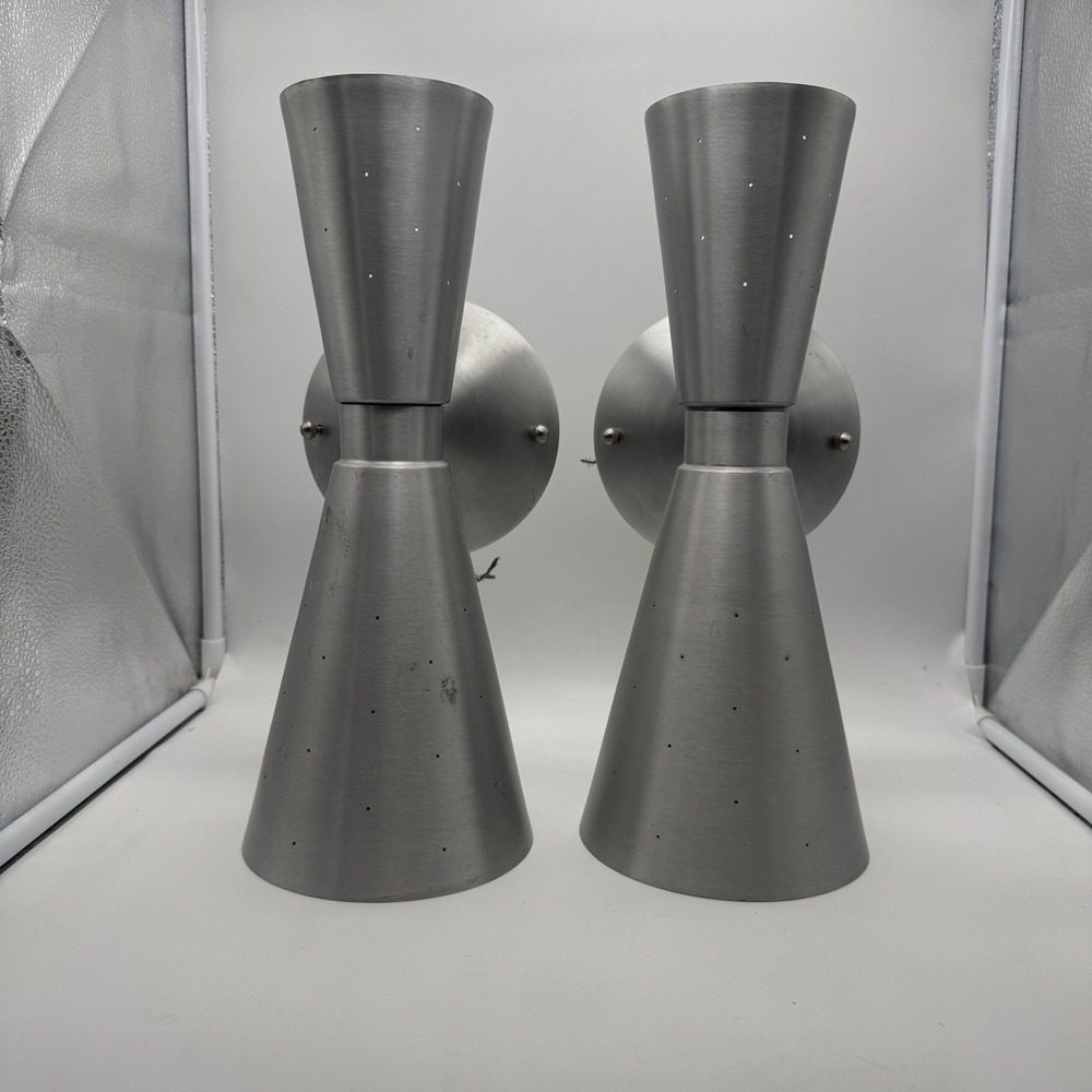 Rejuvenation Galaxy Wall Sconces Modern Silver Metal Lighting Fixture Set Of‎ 2